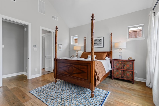 1924 Grey Bark St, Fort Worth, TX 76008 - bedroom with wood finished floors and high vaulted ceiling