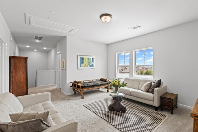 1924 Grey Bark St, Fort Worth, TX 76008 - living area featuring attic access and carpet
