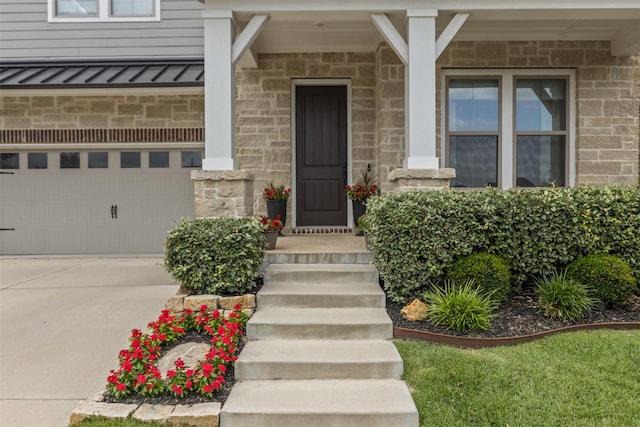 1924 Grey Bark St, Fort Worth, TX 76008 - entrance to property with stone siding, driveway, and an attached garage