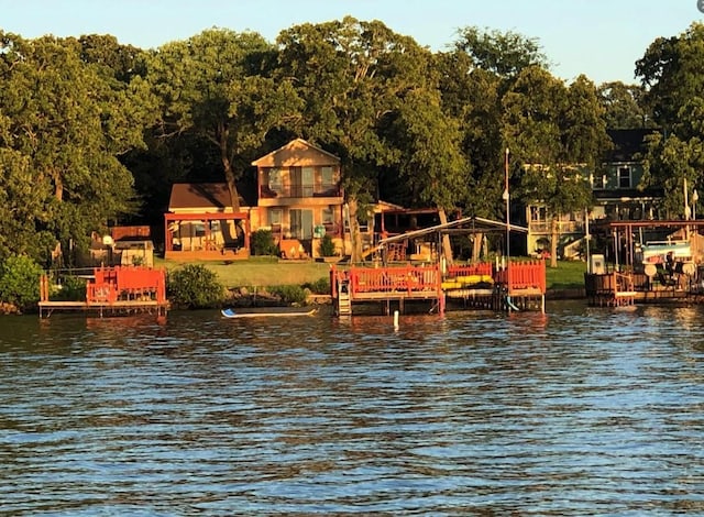 10040 Brinwood Dr, Wills Point, TX 75169 - water view with a boat dock