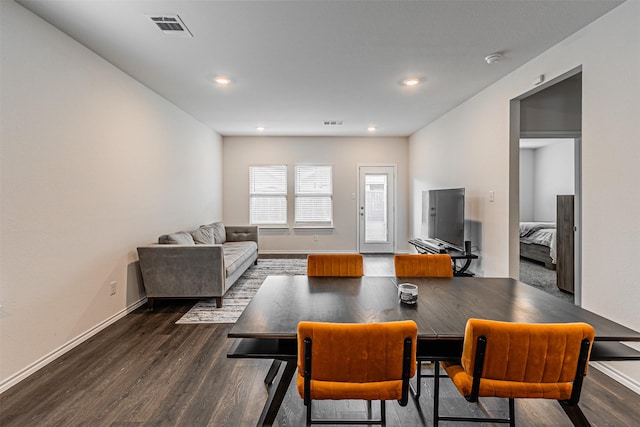 3233 Perman Dr, Mesquite, TX 75126 - dining space with wood finished floors and recessed lighting