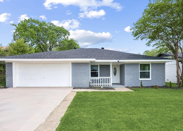 2553 Clearview Cir, Dallas, TX 75233 - single story home featuring concrete driveway, covered porch, an attached garage, a front lawn, and roof with shingles