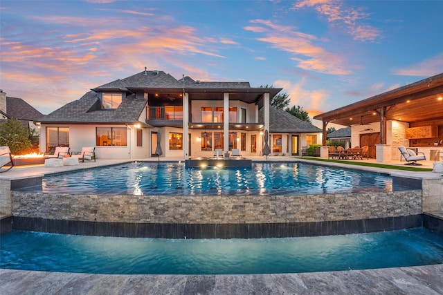 12624 Lake Shore Ct N, Fort Worth, TX 76179 - view of pool with a patio area and a pool with connected hot tub