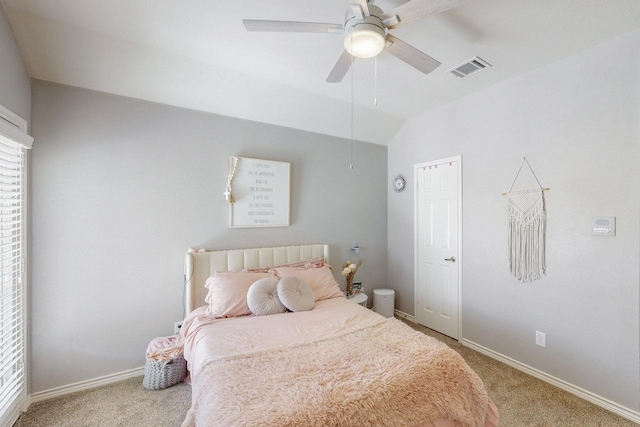 1225 Long Leaf Dr, Savannah, TX 76227 - carpeted bedroom featuring vaulted ceiling and ceiling fan