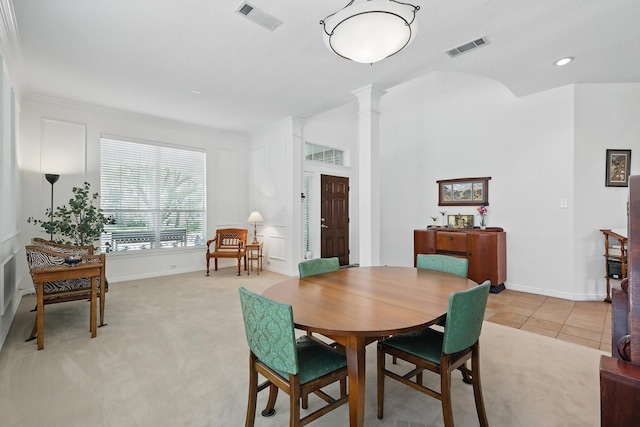 7939 Xavier Ct, Dallas, TX 75218 - dining room featuring ornate columns and baseboards