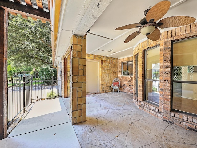 9101 Westwood Shores Dr, Fort Worth, TX 76179 - view of patio / terrace featuring ceiling fan