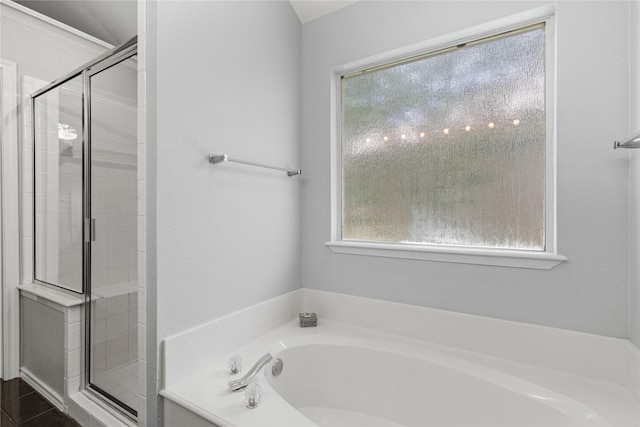 5963 River Bend Dr, Benbrook, TX 76132 - bathroom featuring a bath and a shower stall
