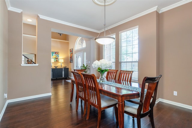 2324 Heather Ridge Dr, Flower Mound, TX 75028 - dining area with wood finished floors and crown molding