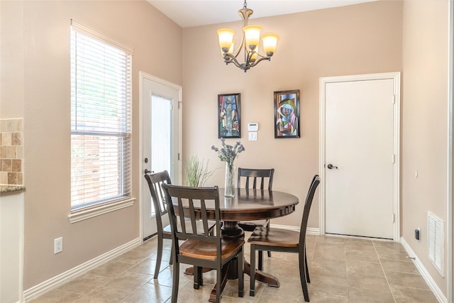 2324 Heather Ridge Dr, Flower Mound, TX 75028 - dining area with a chandelier and baseboards