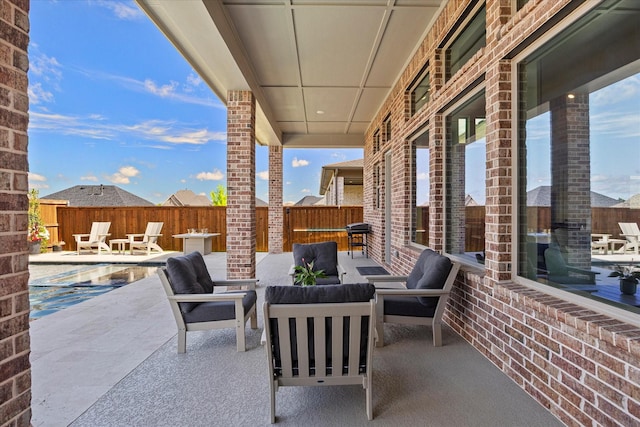 1715 Holly Oak Way, Fate, TX 75087 - fenced backyard featuring a patio and an outdoor living space