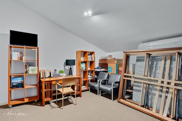 300 Pierremont Rd Unit 18, Shreveport, LA 71106 - home office featuring vaulted ceiling and carpet