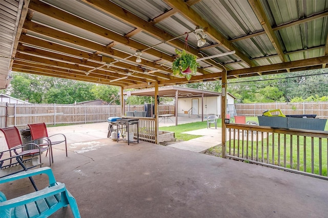 7063 Dover Ln, Richland Hills, TX 76118 - fenced backyard featuring a patio area and outdoor dining area