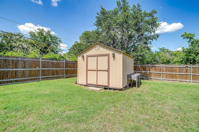 7063 Dover Ln, Richland Hills, TX 76118 - view of shed featuring a fenced backyard