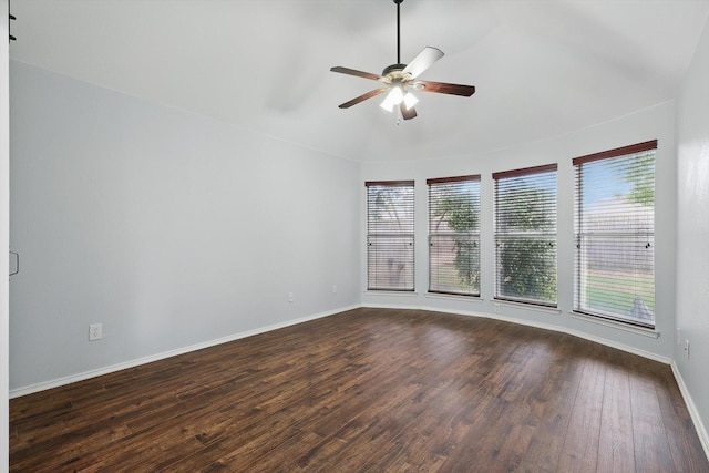 4704 Misty Ridge Dr, Fort Worth, TX 76137 - empty room with plenty of natural light, a ceiling fan, and dark wood-style floors
