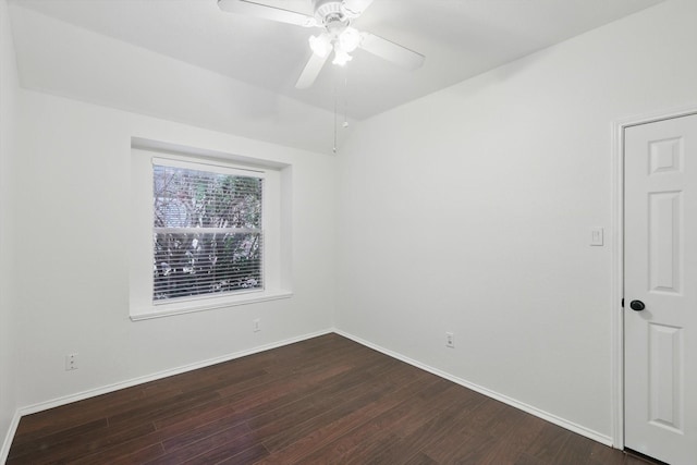 4704 Misty Ridge Dr, Fort Worth, TX 76137 - empty room featuring dark wood-style floors and ceiling fan