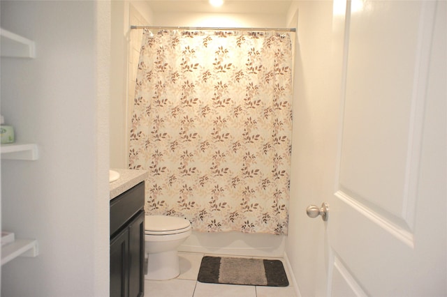 16428 Milwaukee St, Justin, TX 76247 - full bathroom featuring tile patterned flooring, vanity, and shower / bathtub combination with curtain