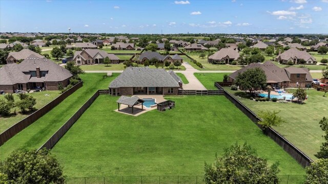 18044 Langford Ln, Talty, TX 75126 - aerial view of residential area with a pool area