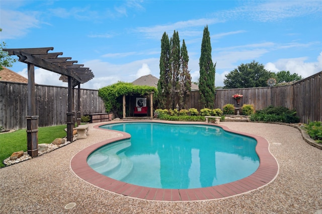 8506 Linda Vista Dr, Rowlett, TX 75088 - view of swimming pool featuring a pergola and a fenced backyard