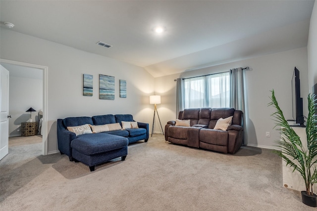 632 Peshtigo Rd, Justin, TX 76247 - living area featuring carpet and lofted ceiling