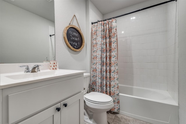 632 Peshtigo Rd, Justin, TX 76247 - full bath with vanity, tile patterned flooring, and shower / bathtub combination with curtain