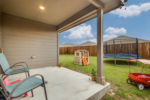 632 Peshtigo Rd, Justin, TX 76247 - fenced backyard with a patio area