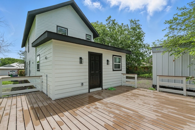 903 N Miller St, Decatur, TX 76234 - wooden terrace featuring an outbuilding