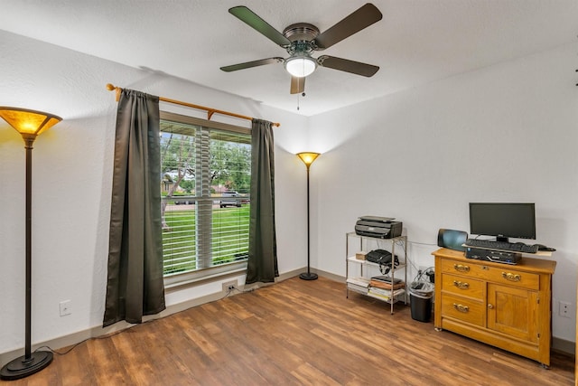 1737 Live Oak Ct, Lewisville, TX 75067 - office featuring wood finished floors and a ceiling fan