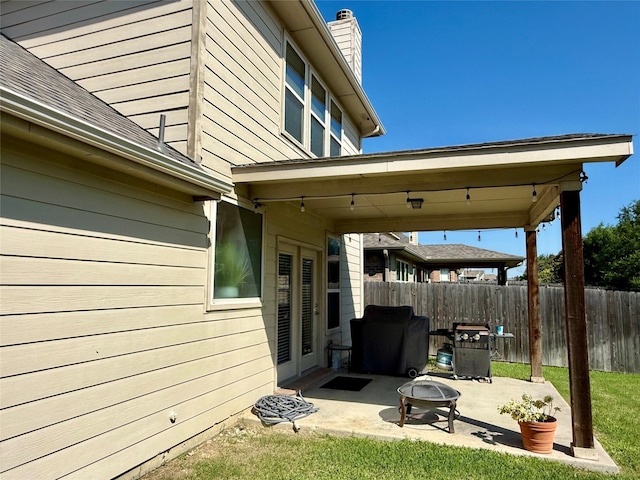 1117 Prairie Heights Dr, Fort Worth, TX 76108 - view of patio with an outdoor fire pit and grilling area