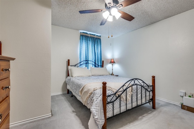 1405 Mapleton Ct, Arlington, TX 76018 - bedroom with carpet, a textured ceiling, and a ceiling fan