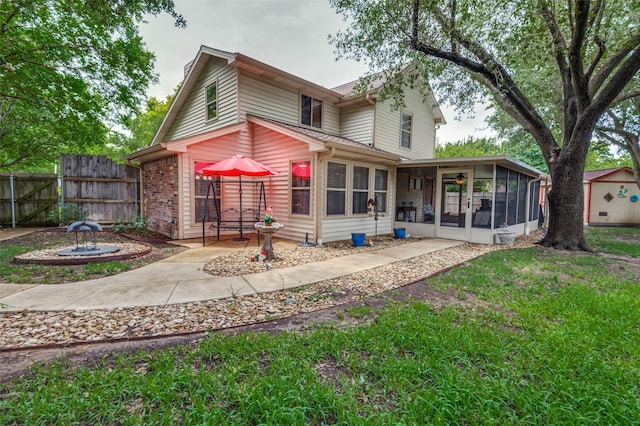 1405 Mapleton Ct, Arlington, TX 76018 - rear view of house featuring a sunroom