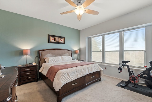 6436 Meadowcrest Ln, Sachse, TX 75048 - bedroom featuring light colored carpet and ceiling fan