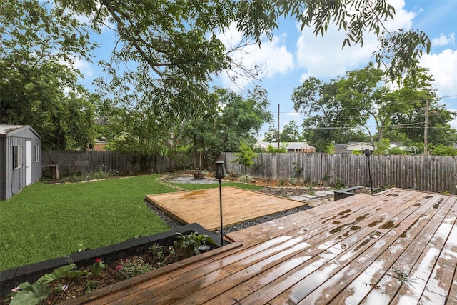 10649 Sylvia Dr, Dallas, TX 75228 - wooden deck with a fenced backyard and a shed