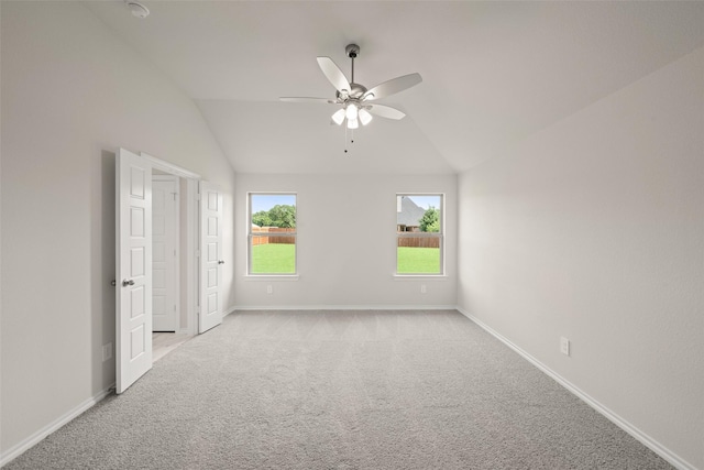 733 Stone Eagle Dr, Azle, TX 76020 - unfurnished bedroom with lofted ceiling, carpet flooring, and ceiling fan