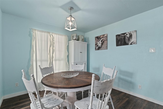 415 Lake By Dr, Kemp, TX 75143 - dining area featuring baseboards and dark wood finished floors