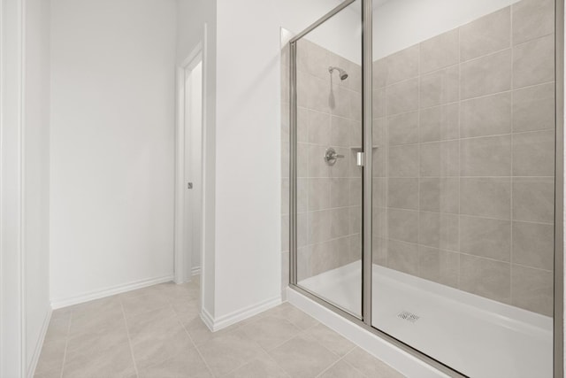 8240 Catclaw Pr, Godley, TX 76044 - bathroom with a stall shower and tile patterned floors