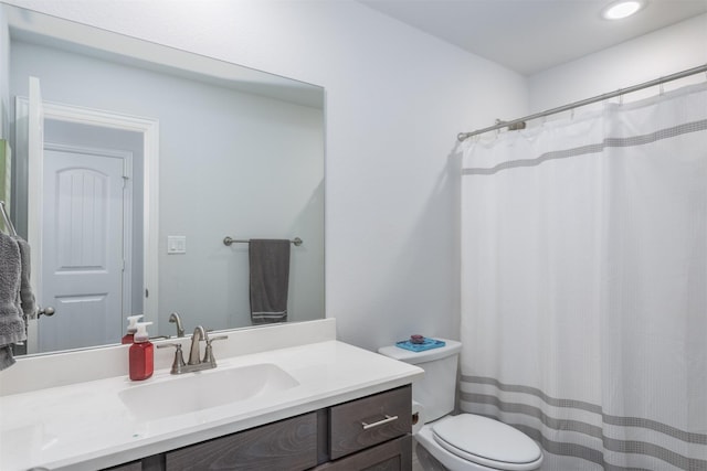 111 Arrowhead Dr, Sanger, TX 76266 - bathroom featuring vanity, recessed lighting, and a shower with shower curtain