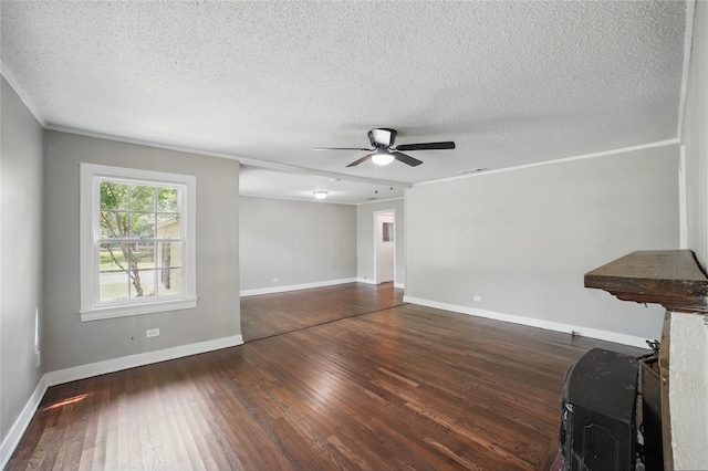 208 Grace Ln, Terrell, TX 75160 - unfurnished room with hardwood / wood-style floors, ceiling fan, a textured ceiling, and crown molding