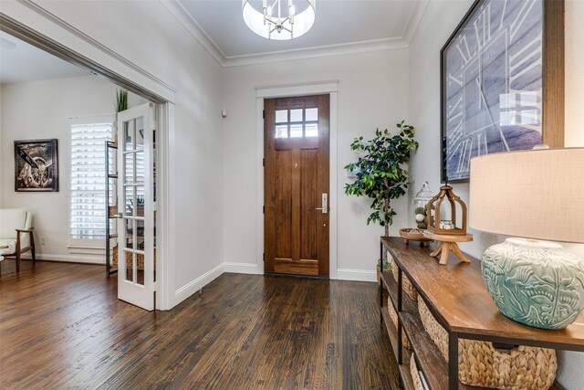 7204 Ripley St, Mckinney, TX 75071 - entrance foyer with wood finished floors and crown molding