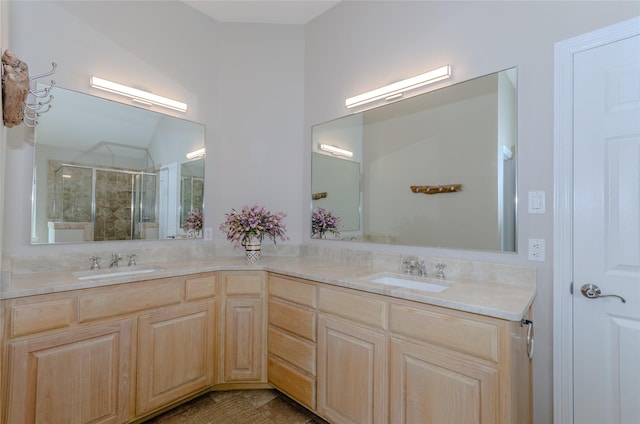 4720 Ashley Cir, Midlothian, TX 76065 - full bathroom with double vanity and a stall shower