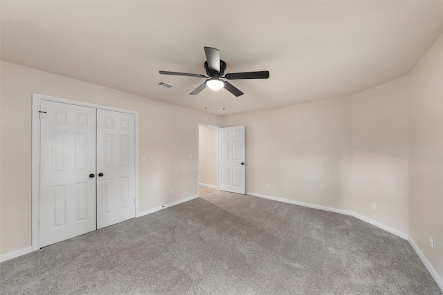 402 2nd St, Moody, TX 76557 - unfurnished bedroom featuring carpet flooring, a closet, and a ceiling fan