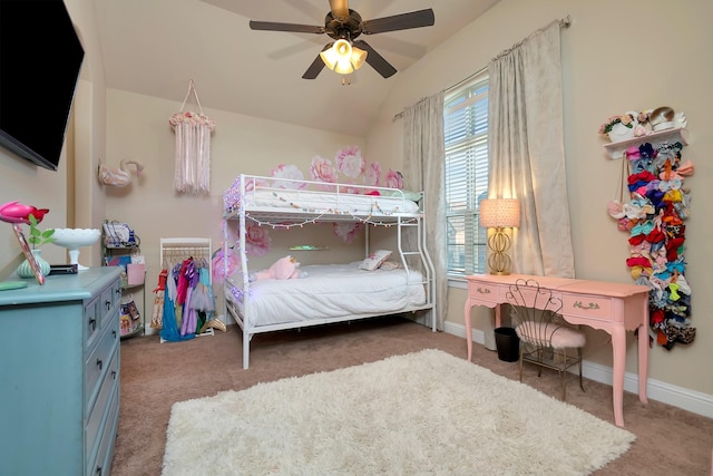 1844 Halifax St, Roanoke, TX 76262 - carpeted bedroom with vaulted ceiling and a ceiling fan