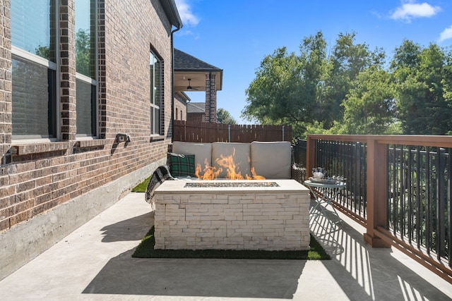 1844 Halifax St, Roanoke, TX 76262 - view of patio featuring a fire pit