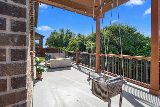 1844 Halifax St, Roanoke, TX 76262 - view of patio featuring an outdoor living space with a fire pit