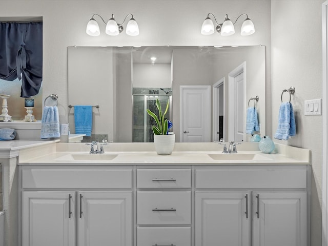 5622 Log Cabin Ct, Midlothian, TX 76065 - full bathroom featuring a stall shower and double vanity