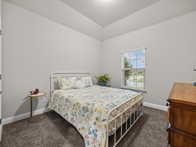 5622 Log Cabin Ct, Midlothian, TX 76065 - bedroom with dark colored carpet and vaulted ceiling