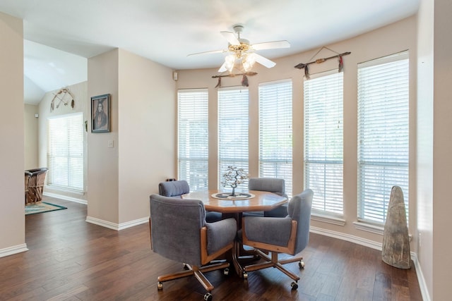1023 Muirfield Dr, Mansfield, TX 76063 - dining space with a ceiling fan and dark wood-style floors