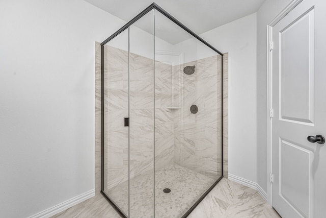 113 Aslan Rd, Poolville, TX 76487 - full bath featuring a shower stall and marble finish floors