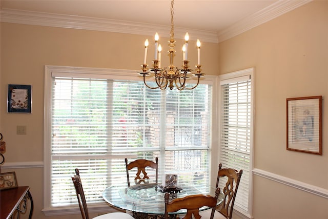 4739 Fairfield Ave Unit 4, Shreveport, LA 71106 - dining area featuring a chandelier and ornamental molding