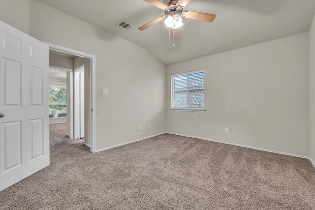 6525 Burling St, Woodway, TX 76712 - carpeted empty room with healthy amount of natural light, lofted ceiling, and a ceiling fan