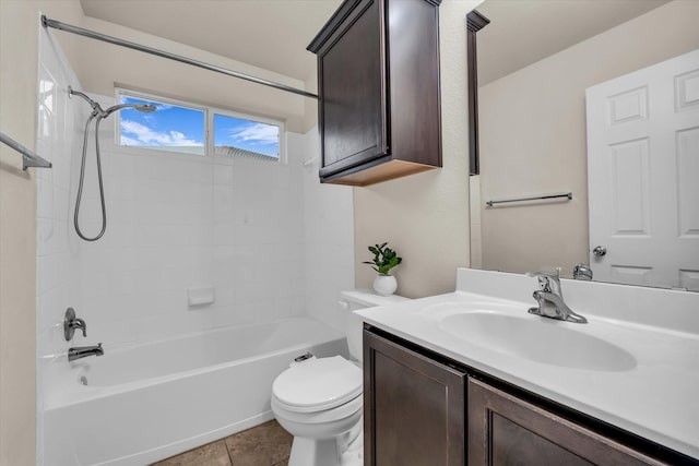 6525 Burling St, Woodway, TX 76712 - bathroom with vanity, shower / bathtub combination, and tile patterned floors